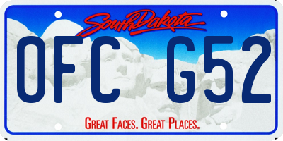 SD license plate 0FCG52