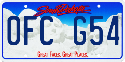 SD license plate 0FCG54