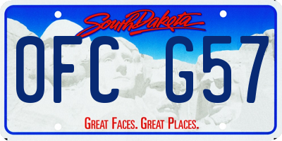 SD license plate 0FCG57