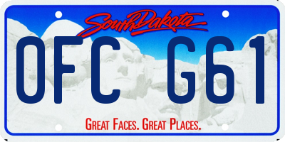 SD license plate 0FCG61