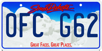 SD license plate 0FCG62