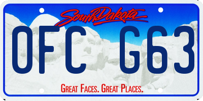 SD license plate 0FCG63