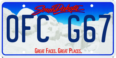 SD license plate 0FCG67