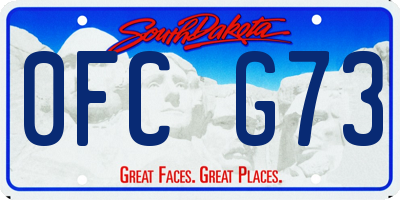 SD license plate 0FCG73