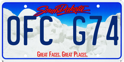SD license plate 0FCG74