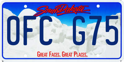 SD license plate 0FCG75