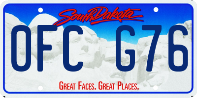 SD license plate 0FCG76
