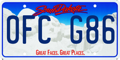 SD license plate 0FCG86