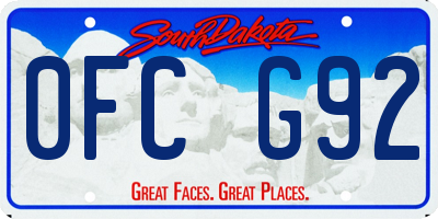 SD license plate 0FCG92