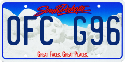 SD license plate 0FCG96