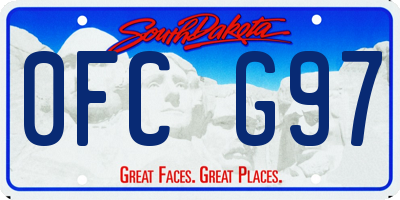 SD license plate 0FCG97
