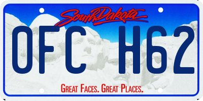 SD license plate 0FCH62
