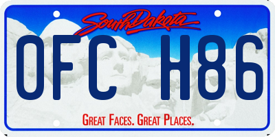 SD license plate 0FCH86