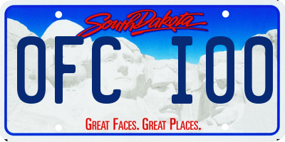 SD license plate 0FCI00