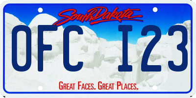 SD license plate 0FCI23