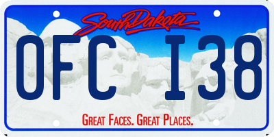 SD license plate 0FCI38