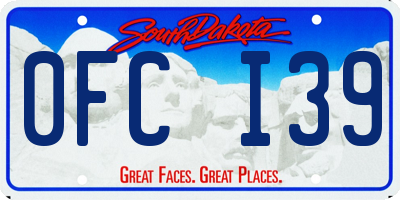 SD license plate 0FCI39