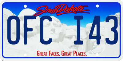 SD license plate 0FCI43