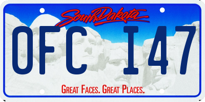 SD license plate 0FCI47