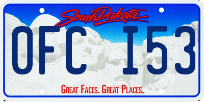 SD license plate 0FCI53
