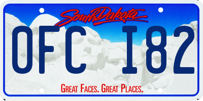 SD license plate 0FCI82