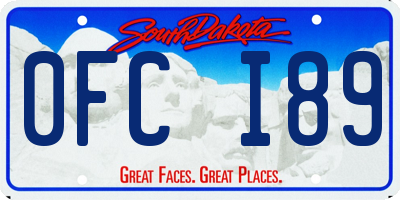 SD license plate 0FCI89