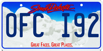 SD license plate 0FCI92