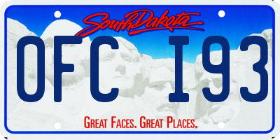 SD license plate 0FCI93