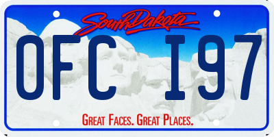 SD license plate 0FCI97