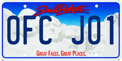 SD license plate 0FCJ01