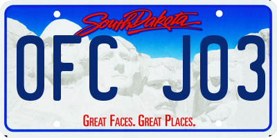 SD license plate 0FCJ03