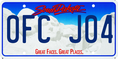 SD license plate 0FCJ04