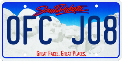 SD license plate 0FCJ08