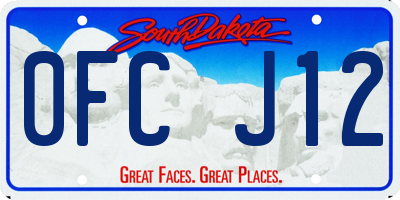 SD license plate 0FCJ12
