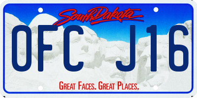 SD license plate 0FCJ16