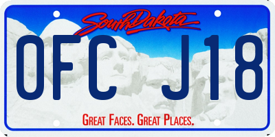 SD license plate 0FCJ18