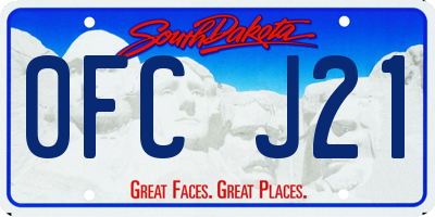 SD license plate 0FCJ21