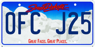 SD license plate 0FCJ25