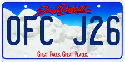 SD license plate 0FCJ26