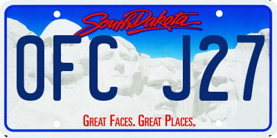 SD license plate 0FCJ27