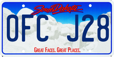 SD license plate 0FCJ28