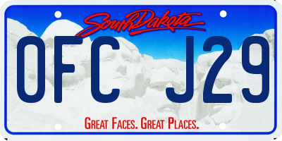 SD license plate 0FCJ29