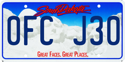 SD license plate 0FCJ30
