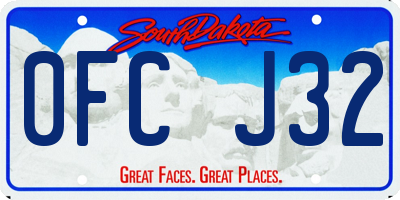 SD license plate 0FCJ32