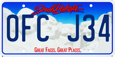 SD license plate 0FCJ34