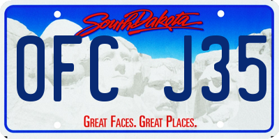 SD license plate 0FCJ35