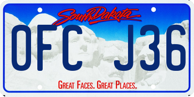SD license plate 0FCJ36