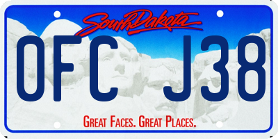 SD license plate 0FCJ38