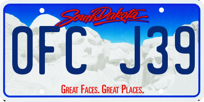 SD license plate 0FCJ39