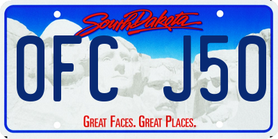 SD license plate 0FCJ50